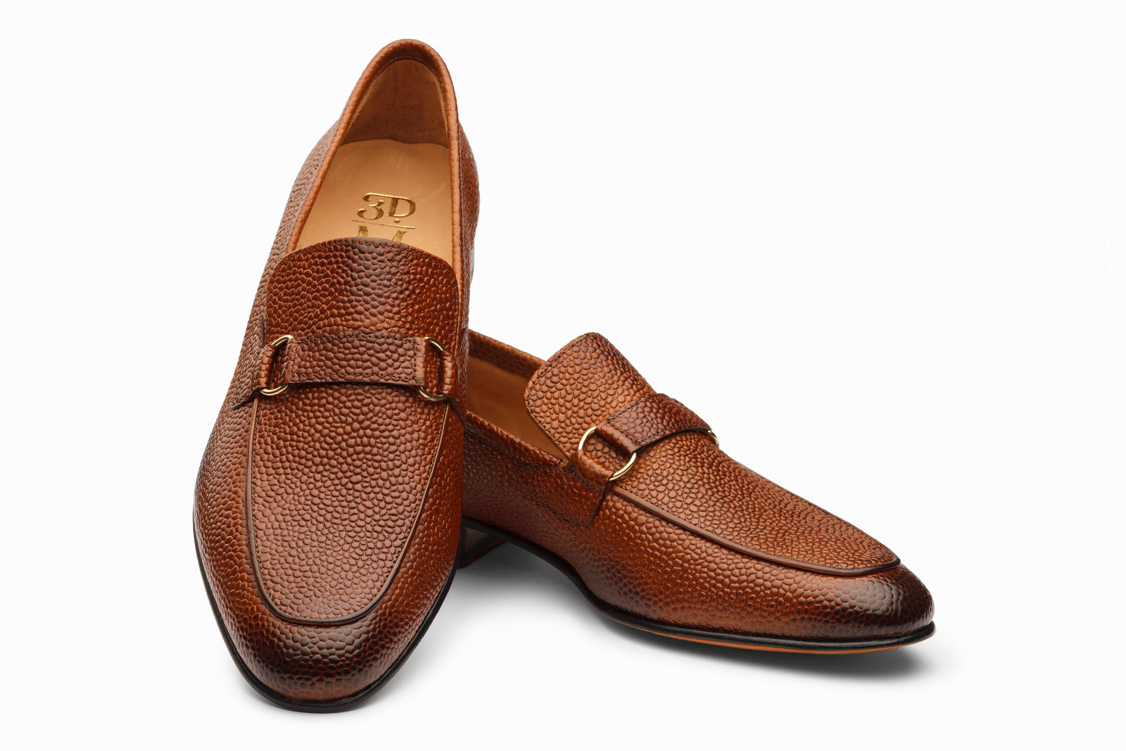 The brown leather loafer in detail