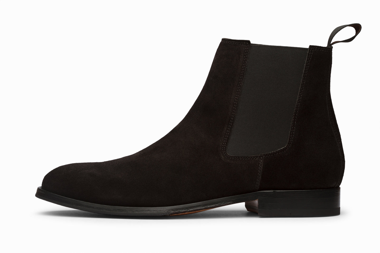 The black suede boot in detail
