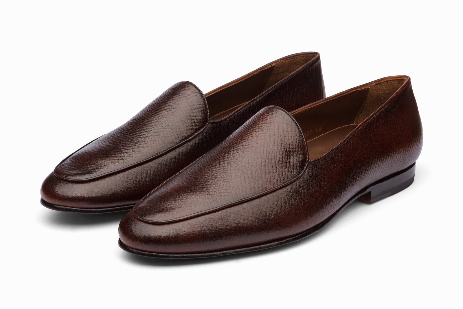 Brown grain loafer viewed in full