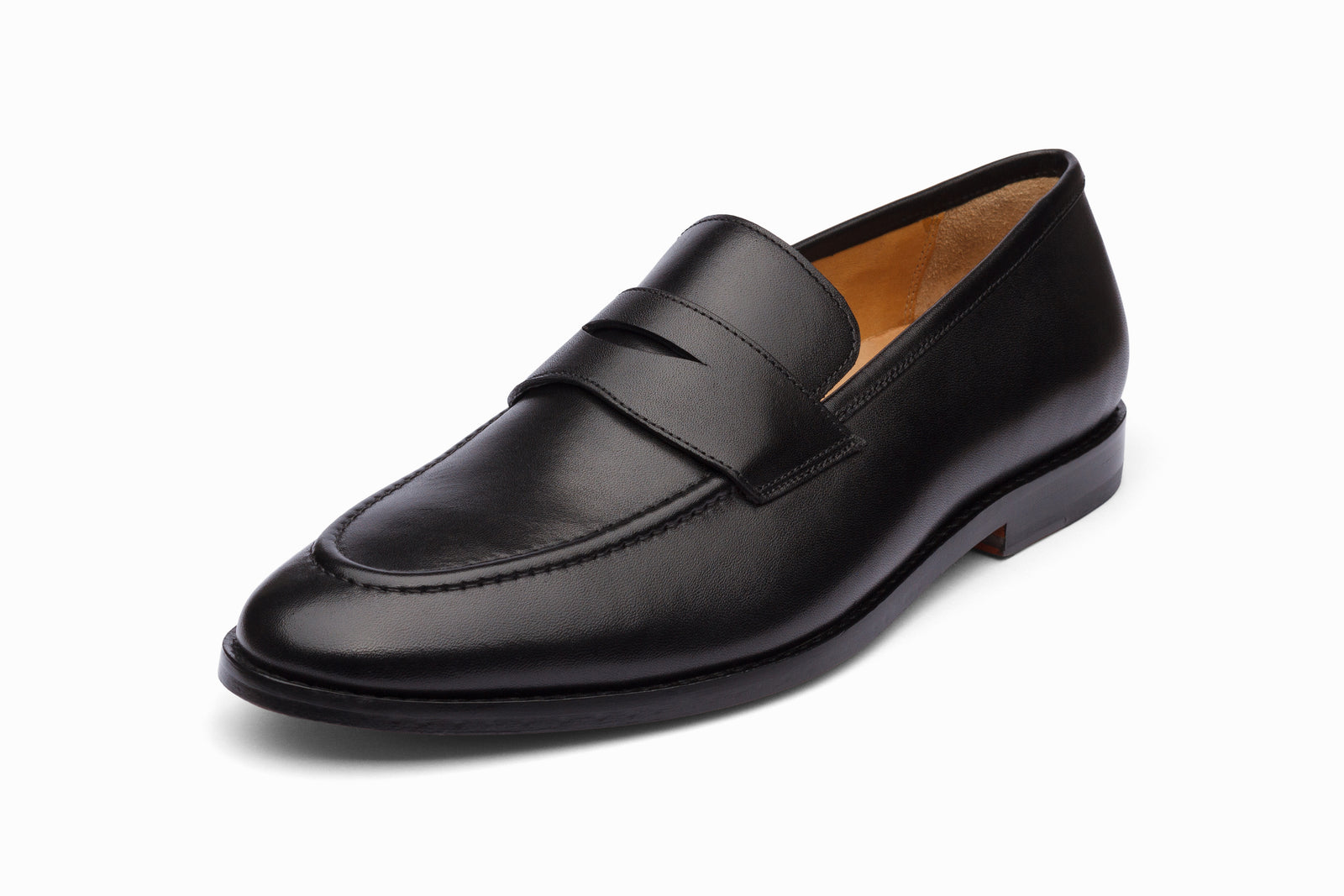 The black leather loafer in detail