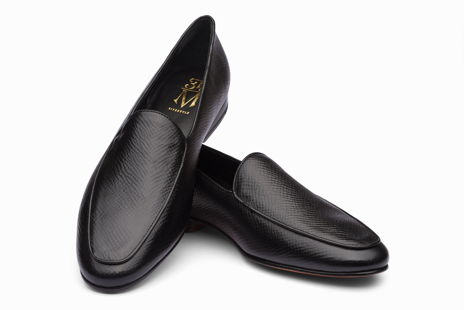 The black grain loafer in detail