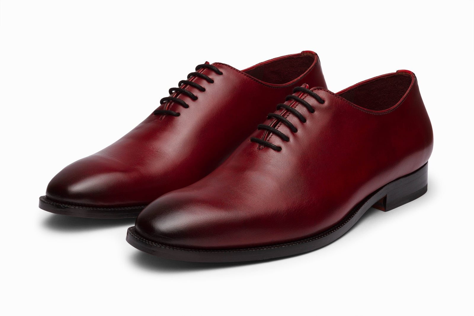 Oxblood leather oxford viewed in full
