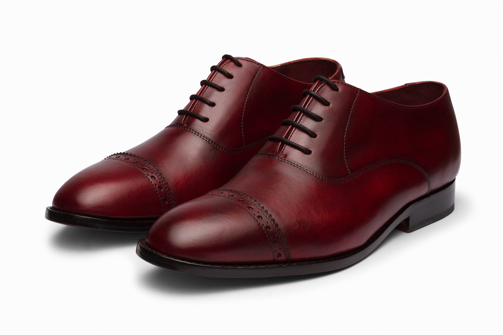 Oxblood leather oxford viewed in full
