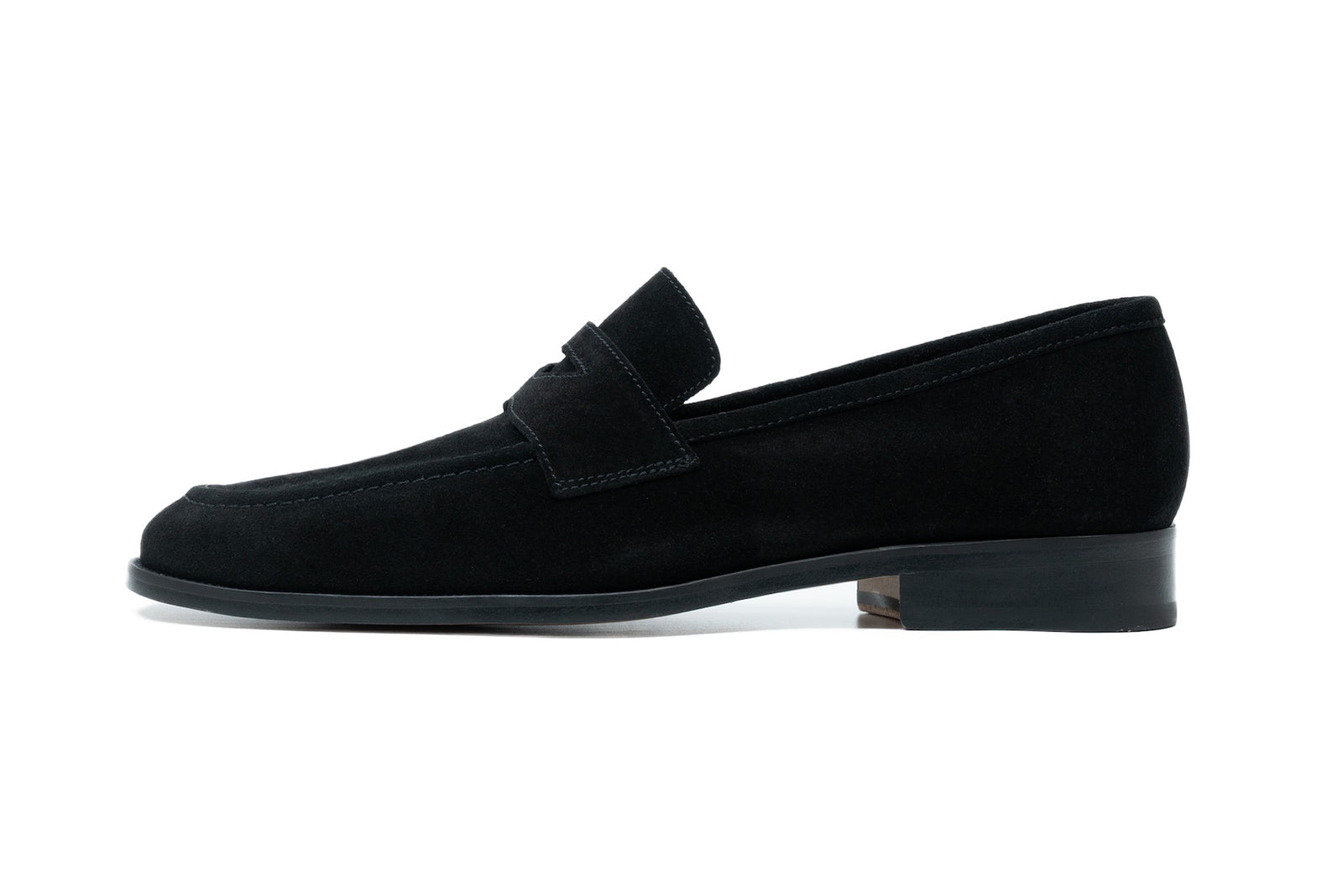 Soft Penny Loafers - Black Suede
