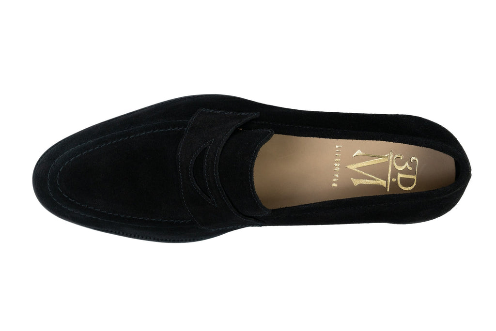 Soft Penny Loafers - Black Suede