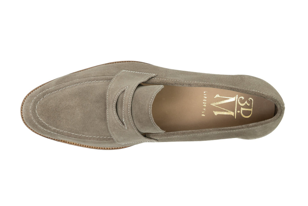 Soft Penny Loafers - Taupe Suede