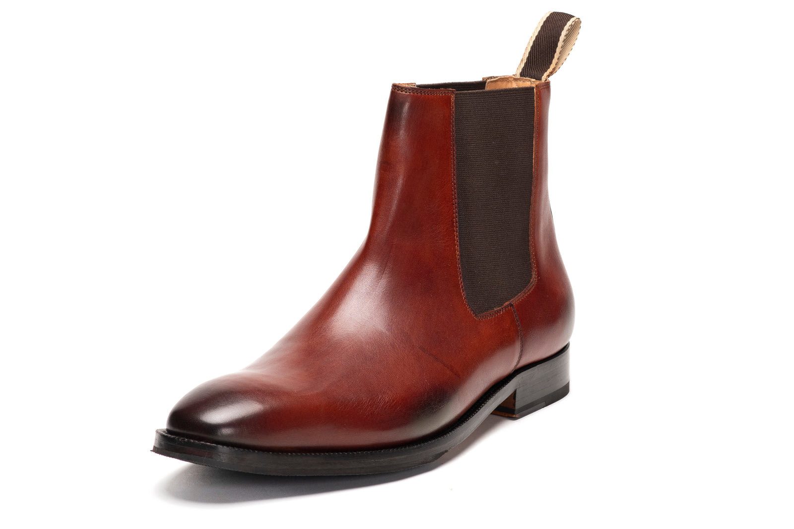 The cognac leather boot in detail