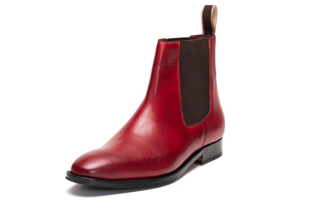 The oxblood leather boot in detail
