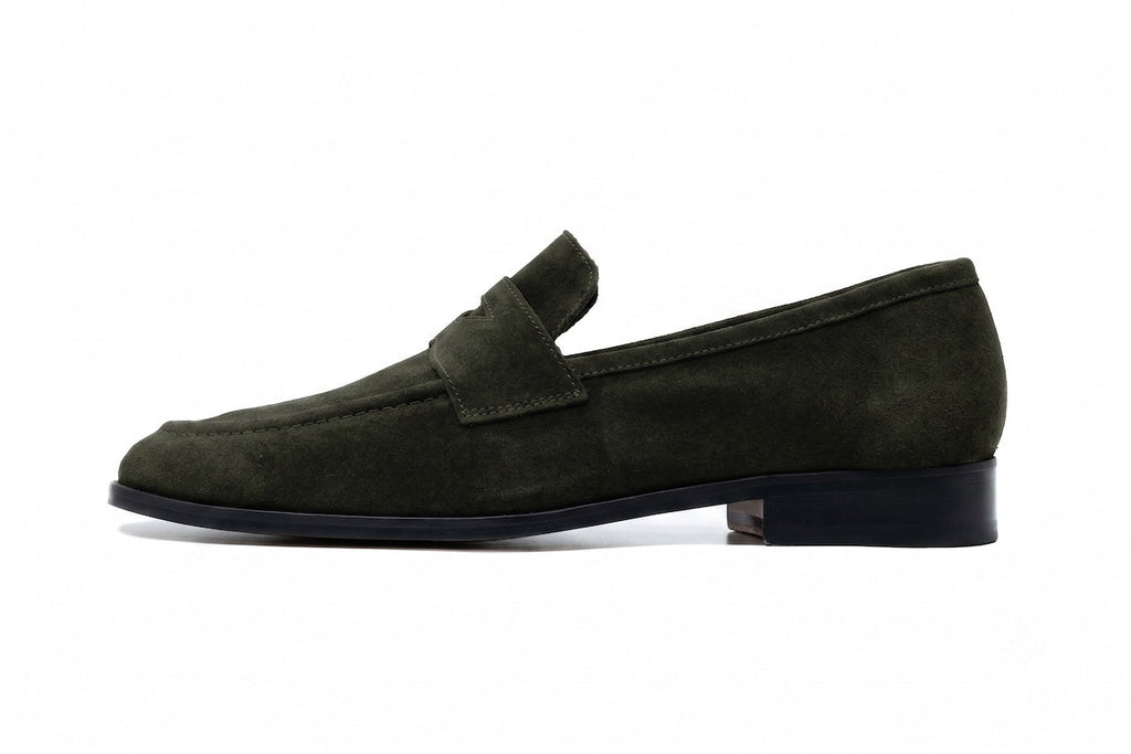 The suede penny in detail
