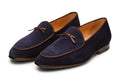 Pair of navy suede loafer