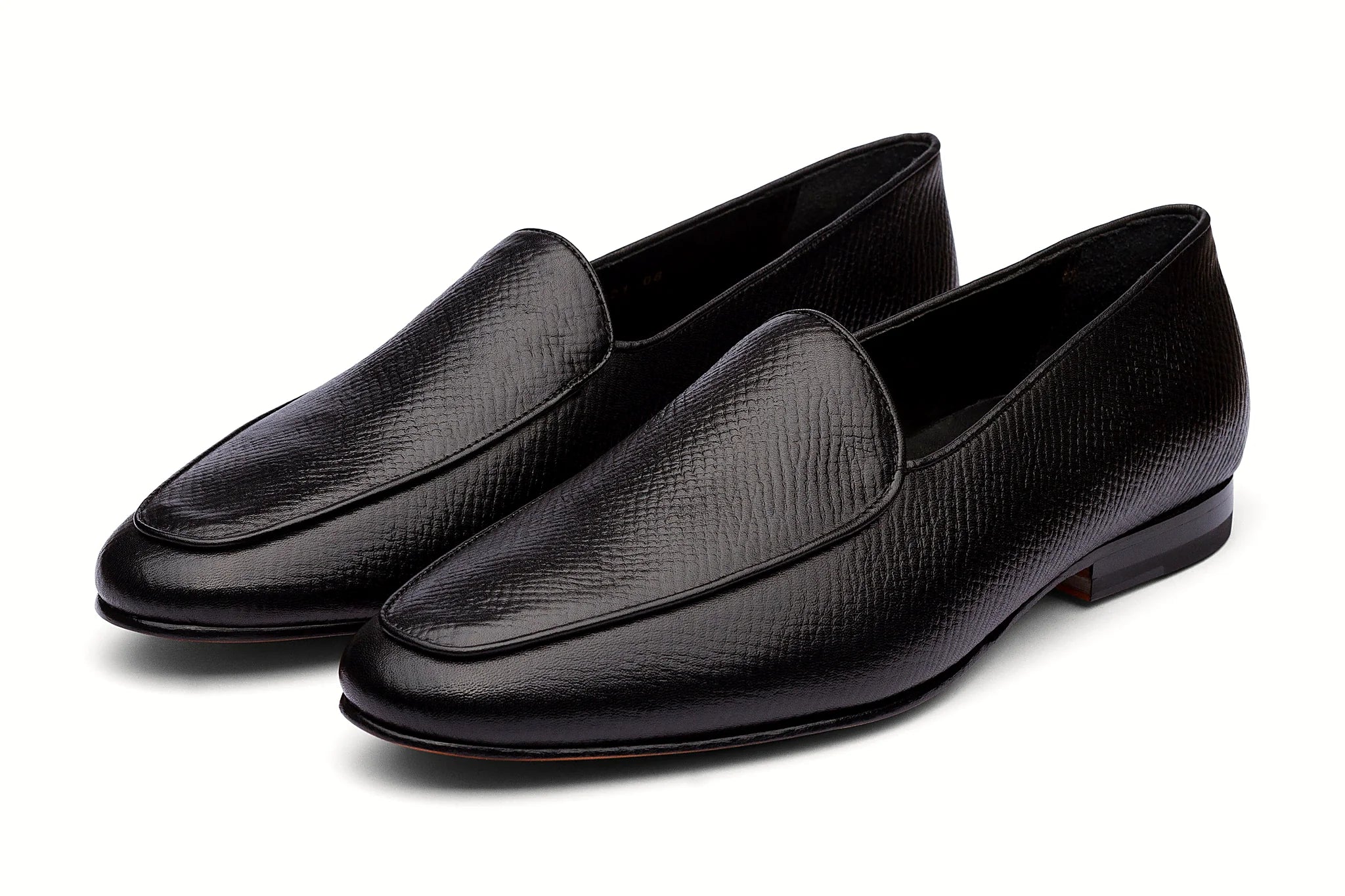 Pair of black grain loafer