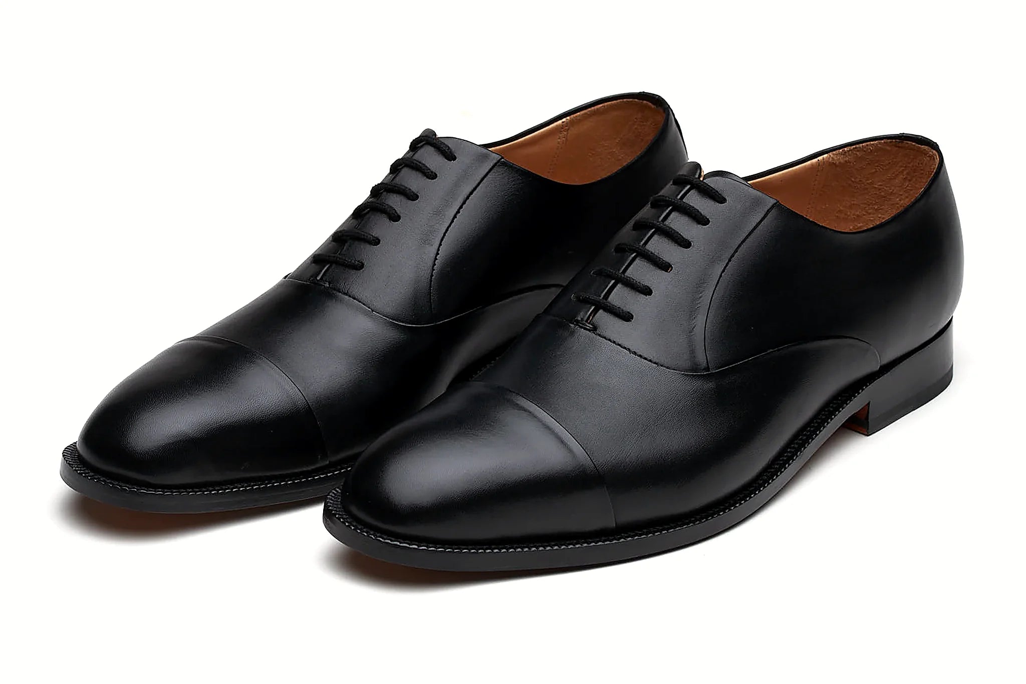 Pair of black leather oxford