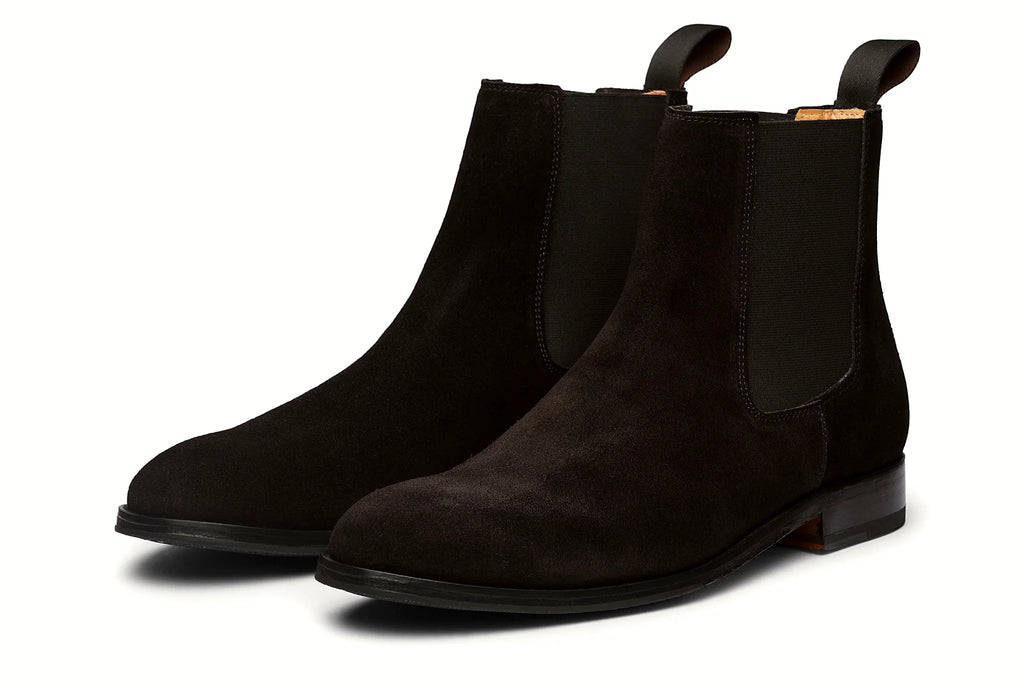 Pair of black suede boot
