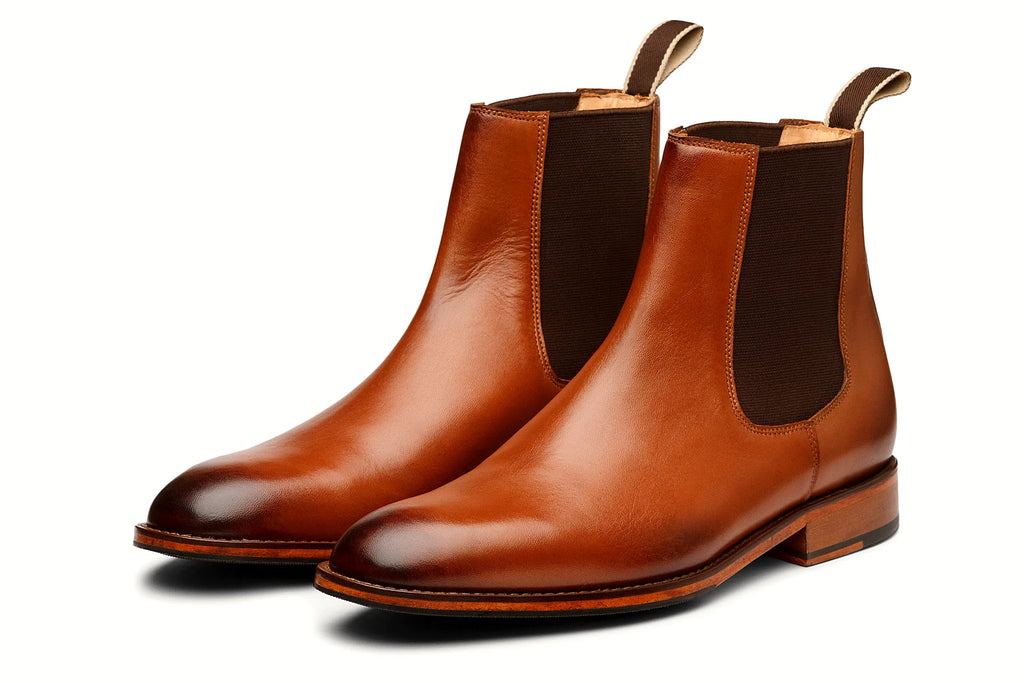 Pair of tan leather boot