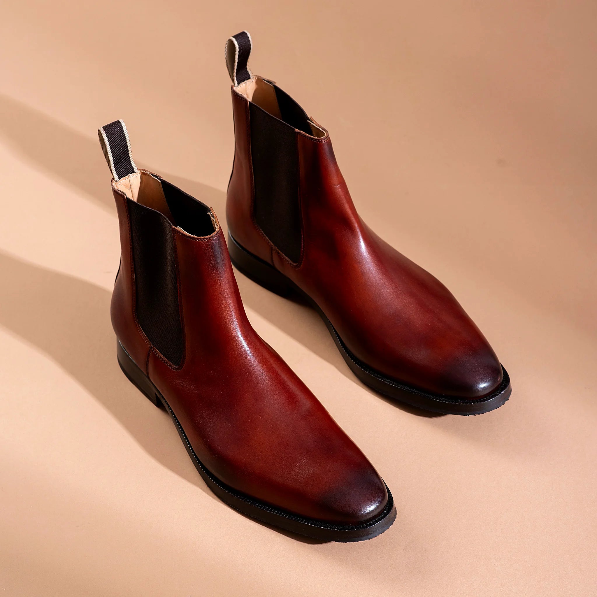 Chisel Toe Chelsea Boot - Dark Cognac