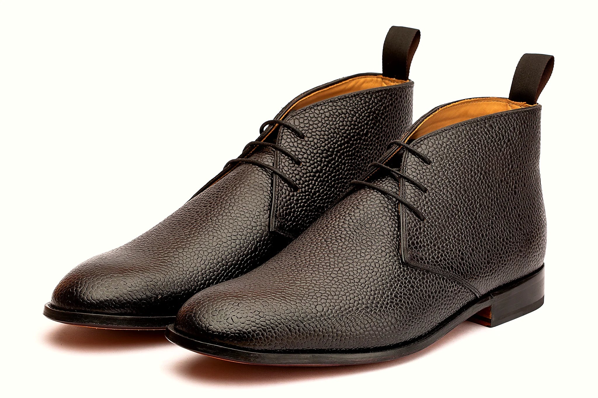 Pair of black grain boot