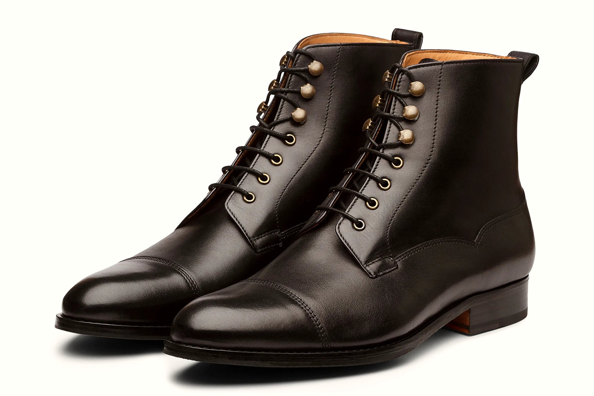 Pair of black leather boot