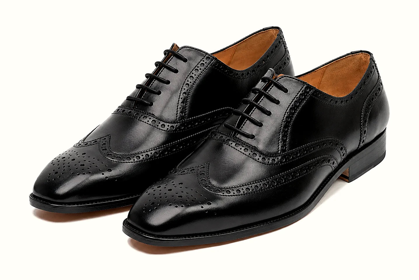 Pair of black leather oxford