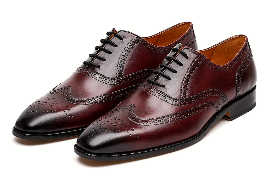 Pair of oxblood leather oxford