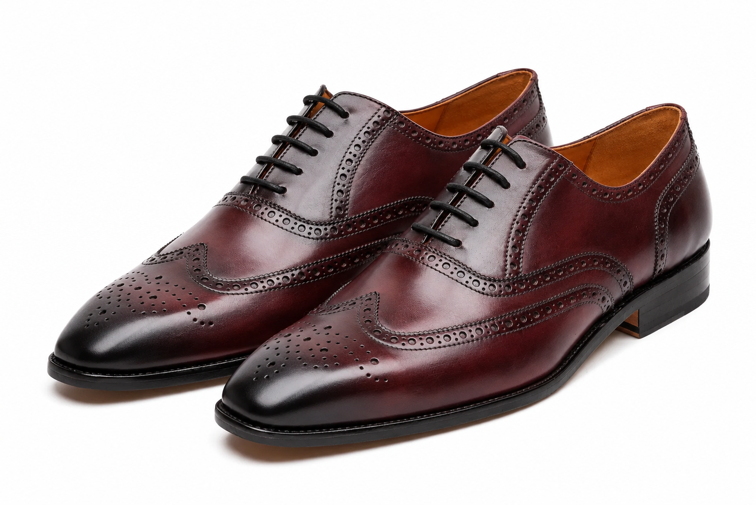 Oxblood leather oxford viewed in full