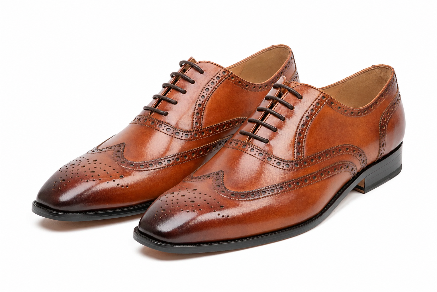 Tan leather oxford viewed in full
