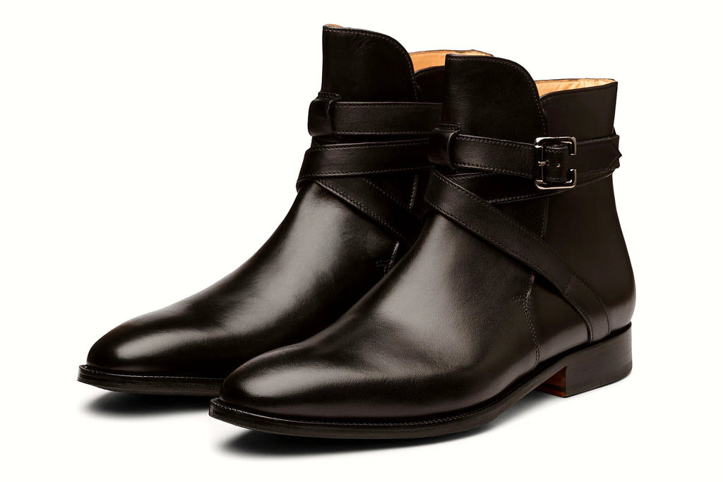 Pair of black leather boot