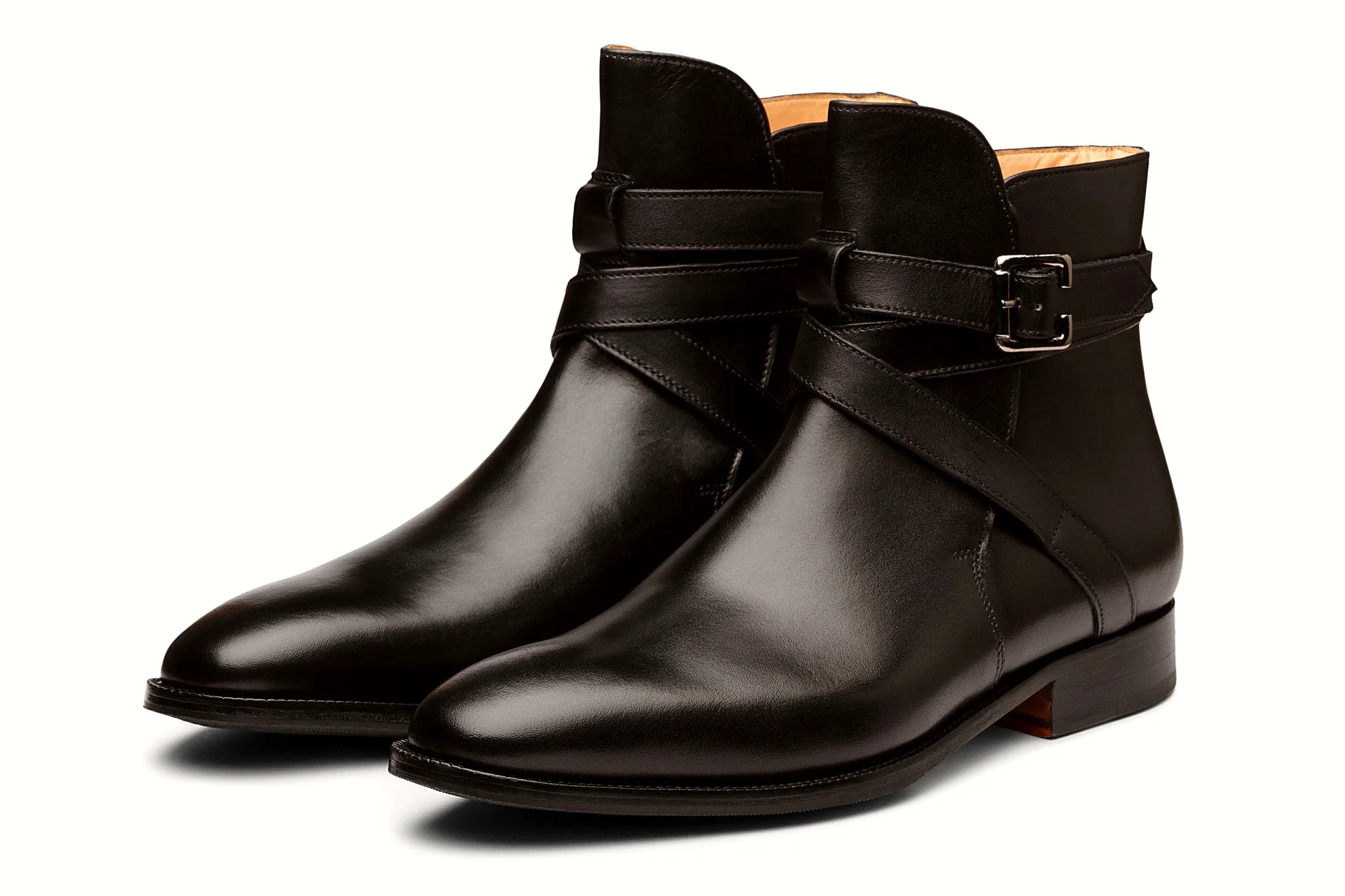 Pair of black leather boot