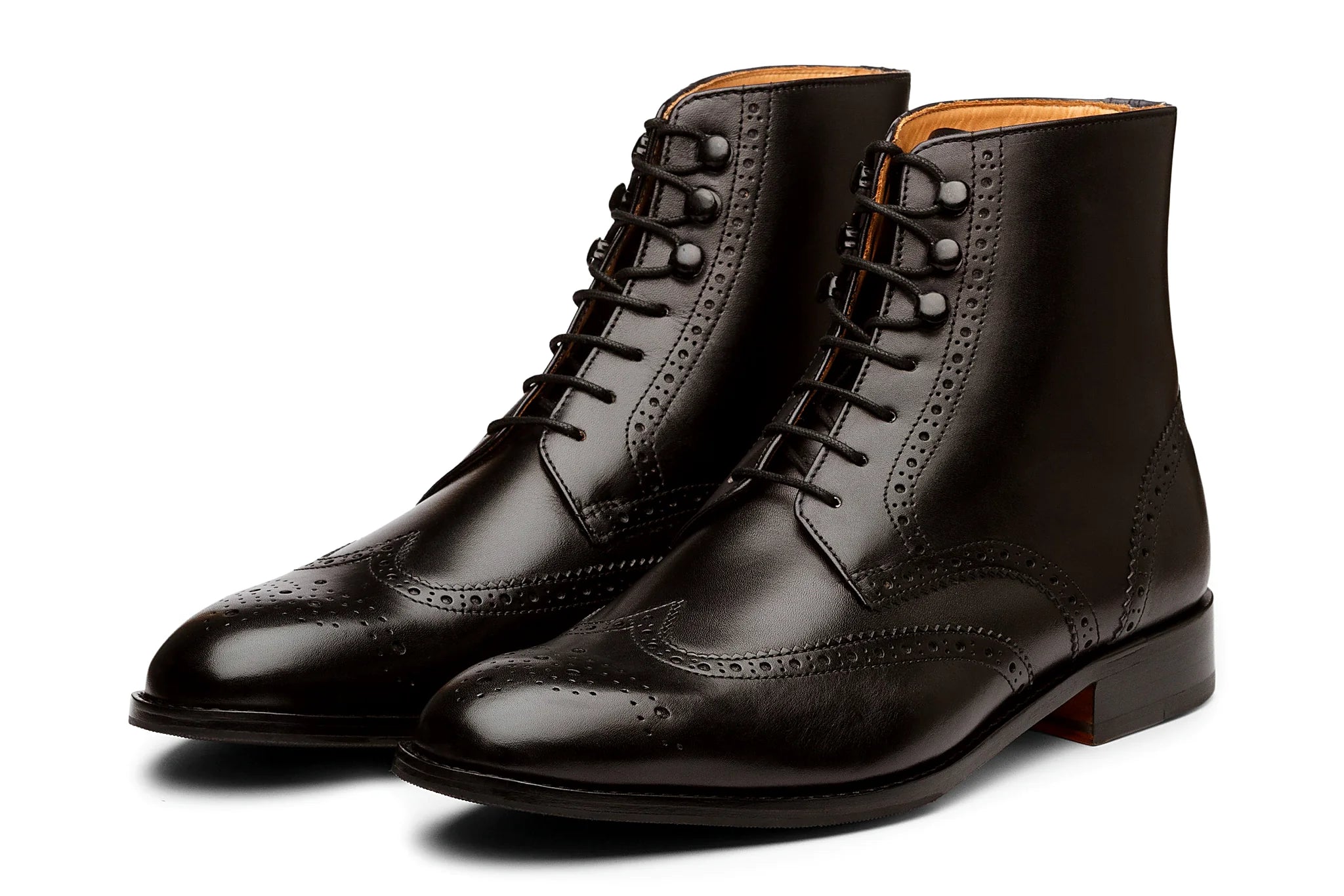 Pair of black leather boot