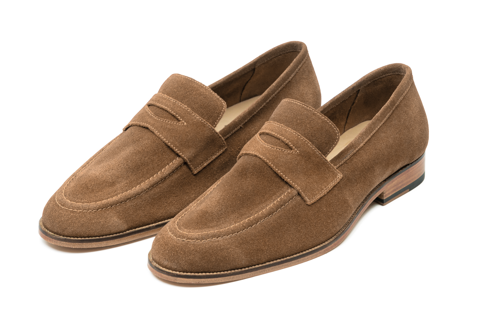Tobacco suede penny viewed in full