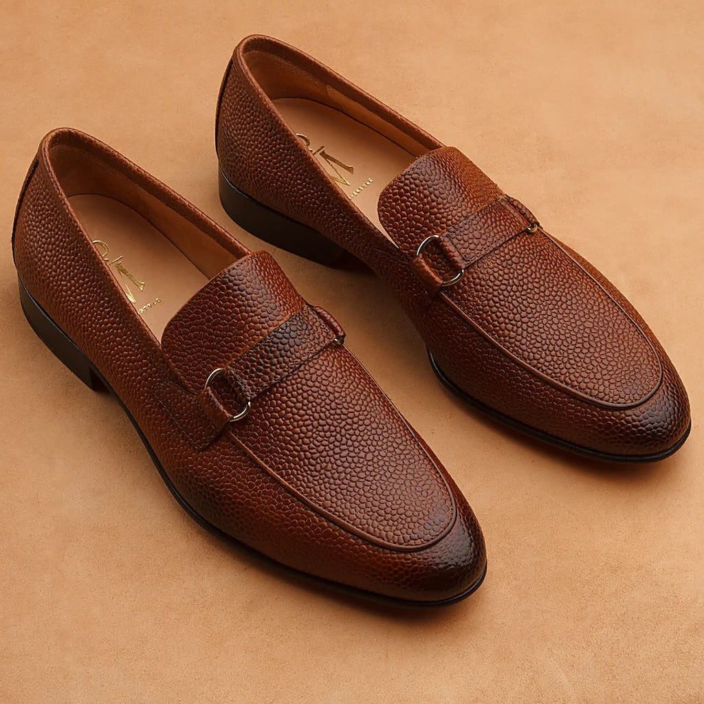 Lorenzo Leather Loafers- Cedar Grain