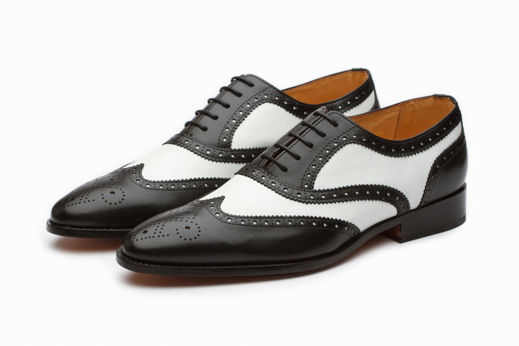 Black leather oxford viewed in full
