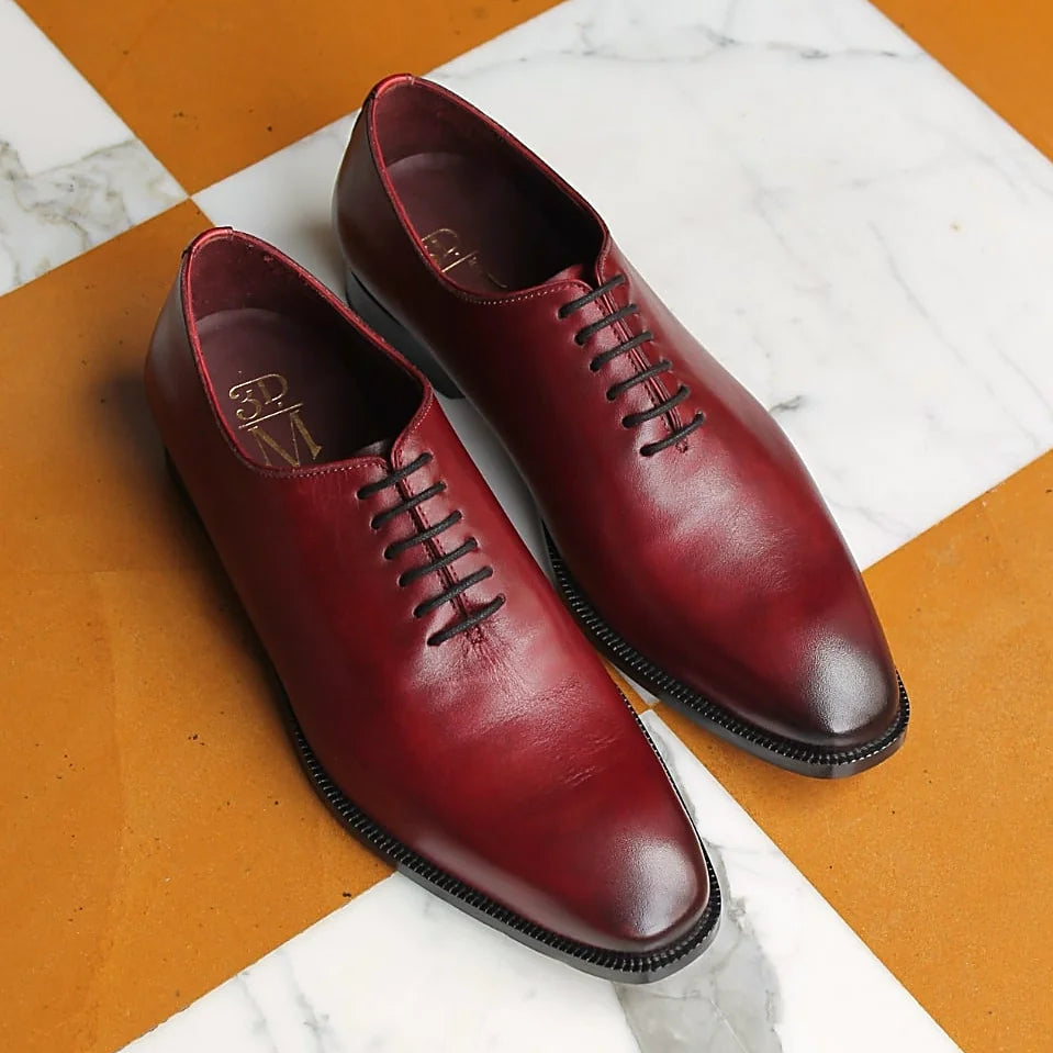 Plain Wholecut Oxford - Dark Oxblood - MTO 4 Weeks