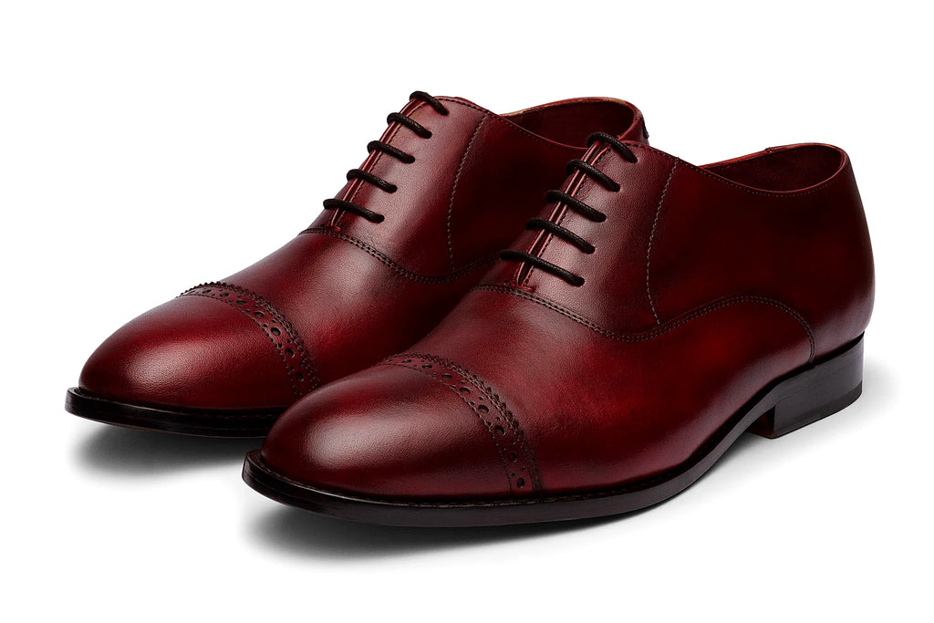 Pair of oxblood leather oxford