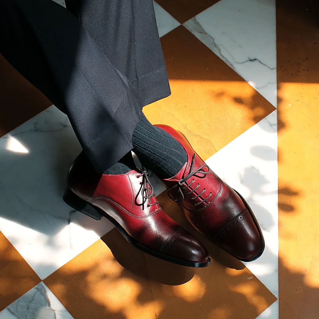 Quarter Brogue Oxford - Dark Oxblood