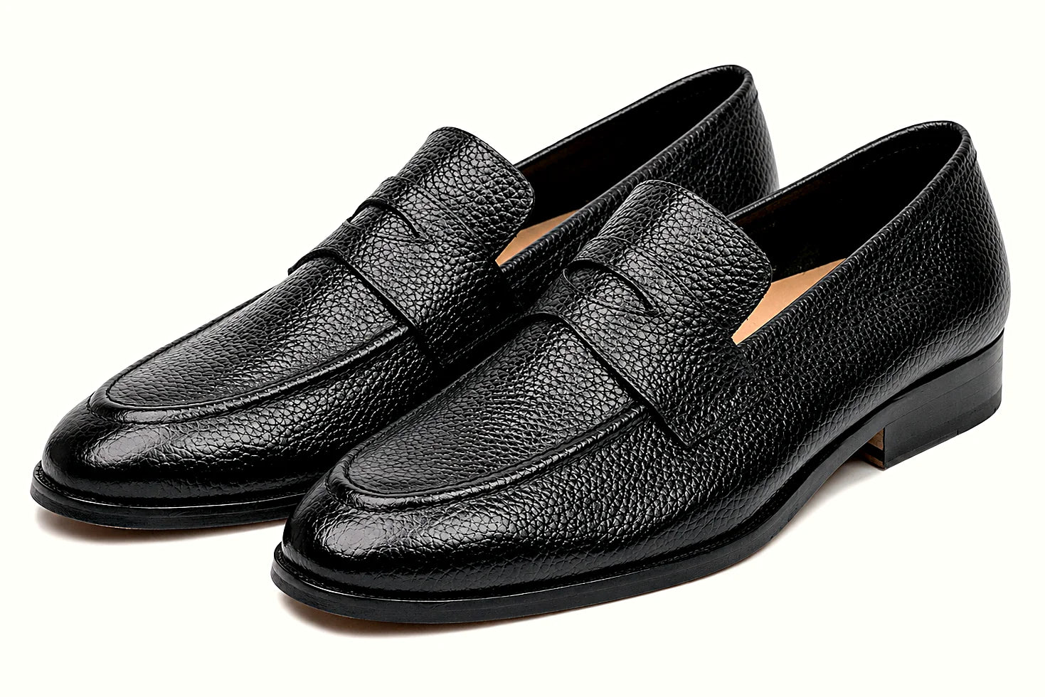 Pair of black leather penny