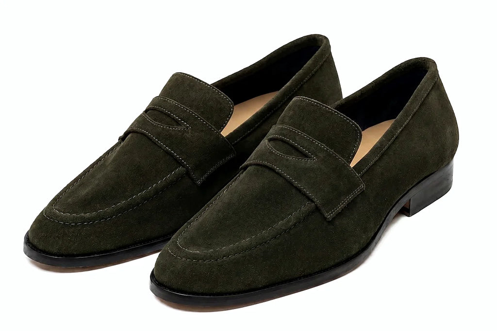 Pair of suede penny