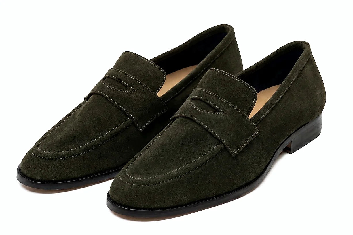 Pair of suede penny