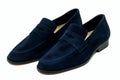Pair of navy suede penny