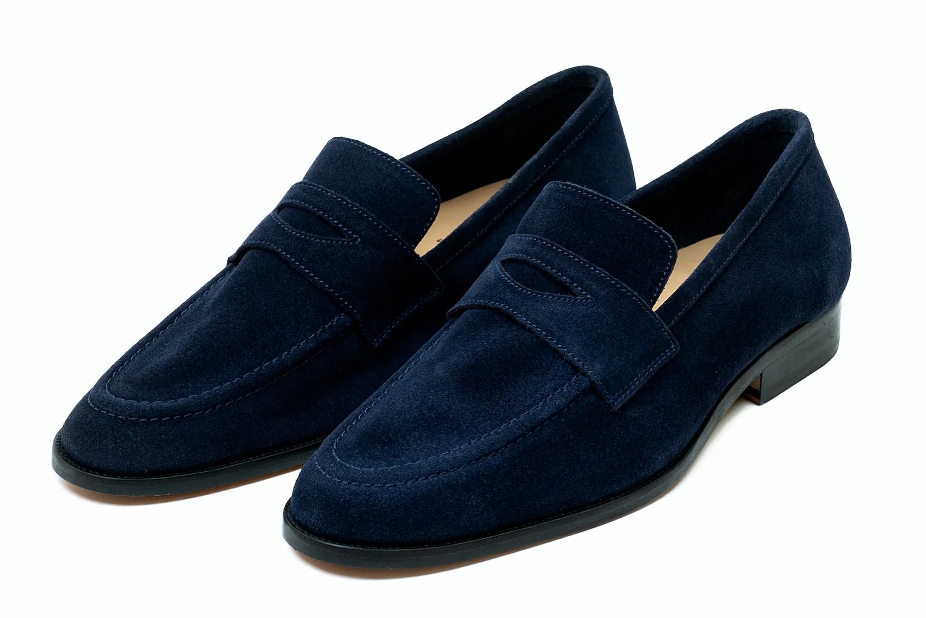 Pair of navy suede penny