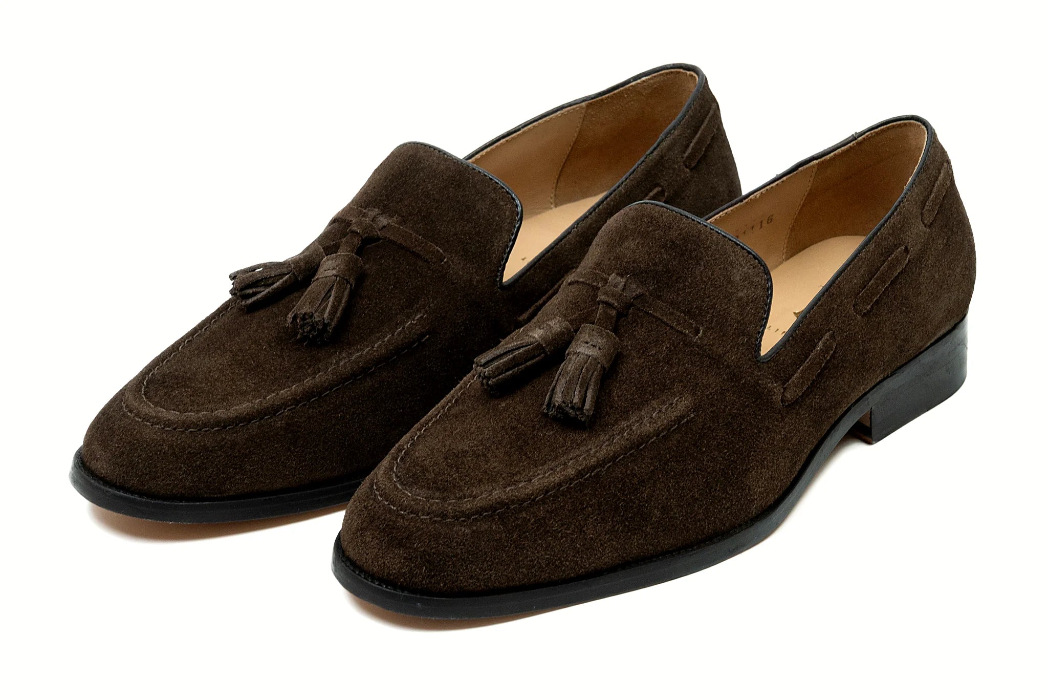 Pair of brown suede tassel