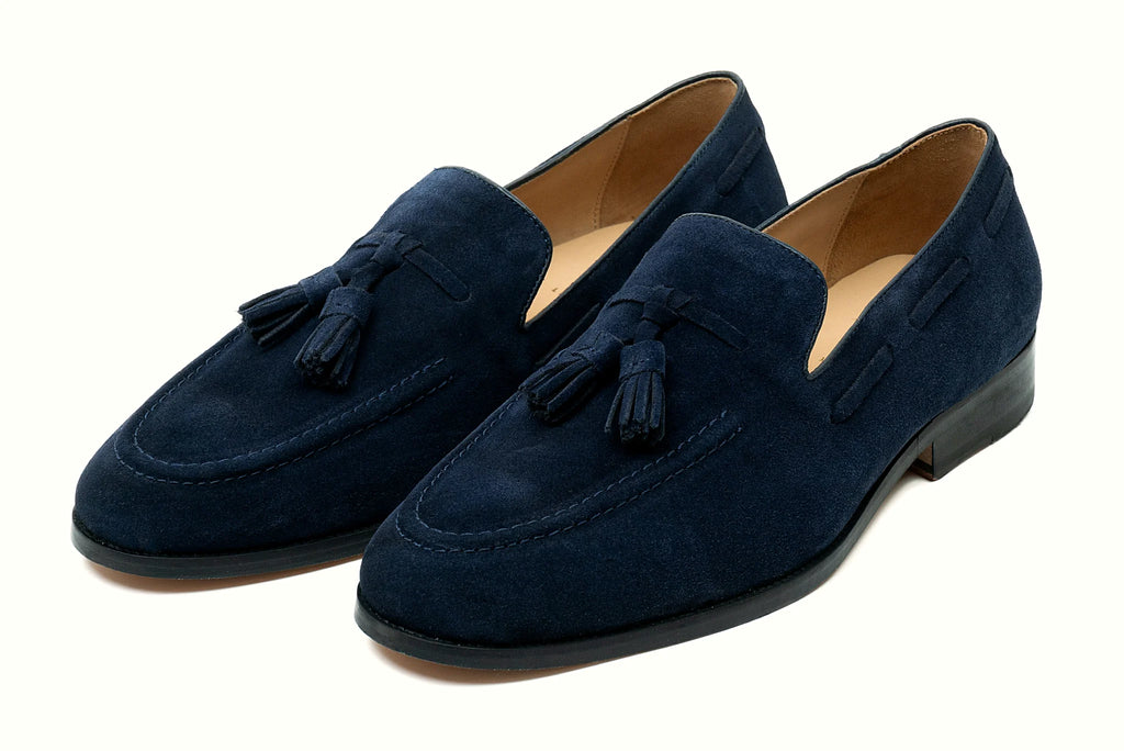 Pair of navy suede tassel