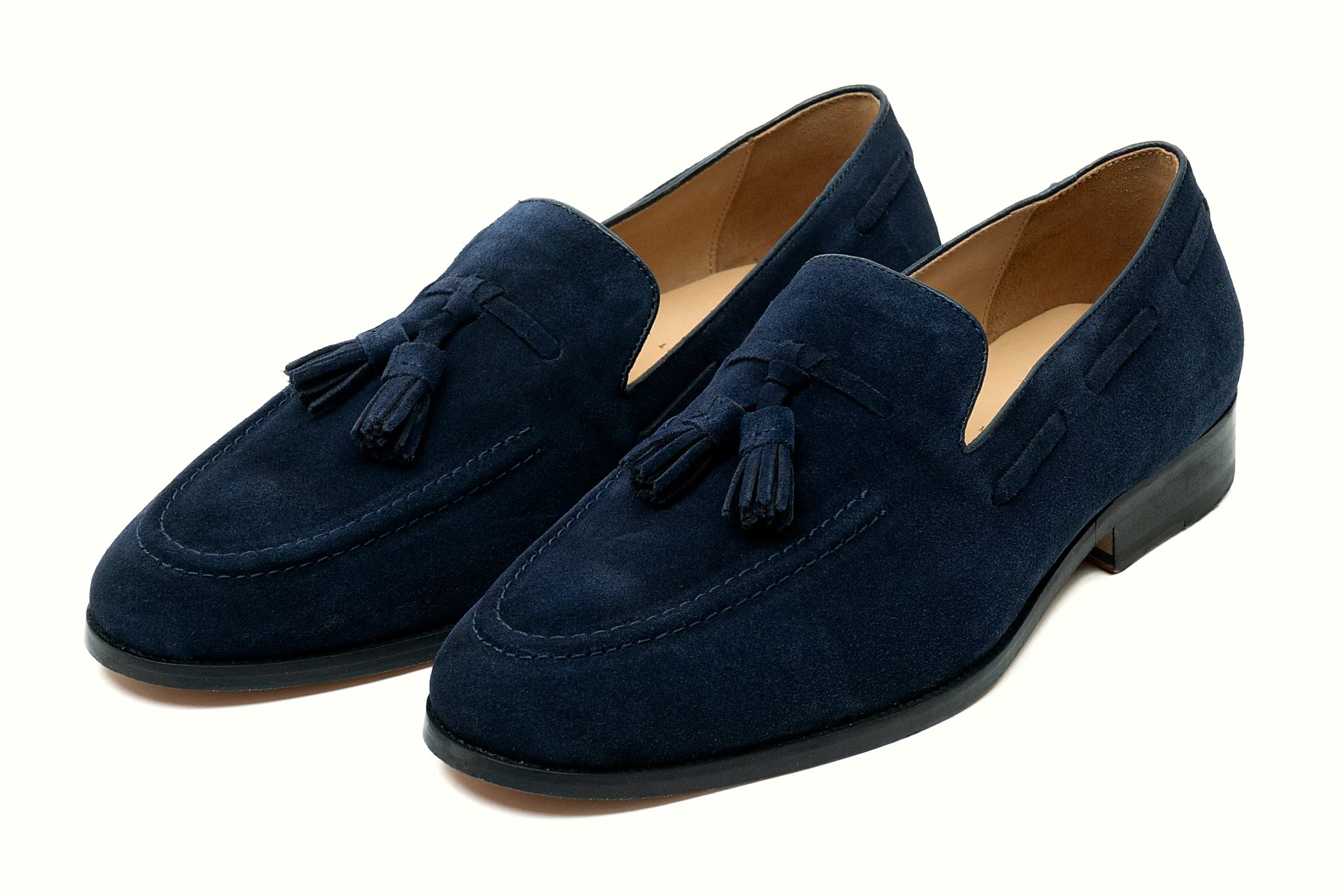 Pair of navy suede tassel