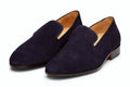 Pair of navy suede loafer