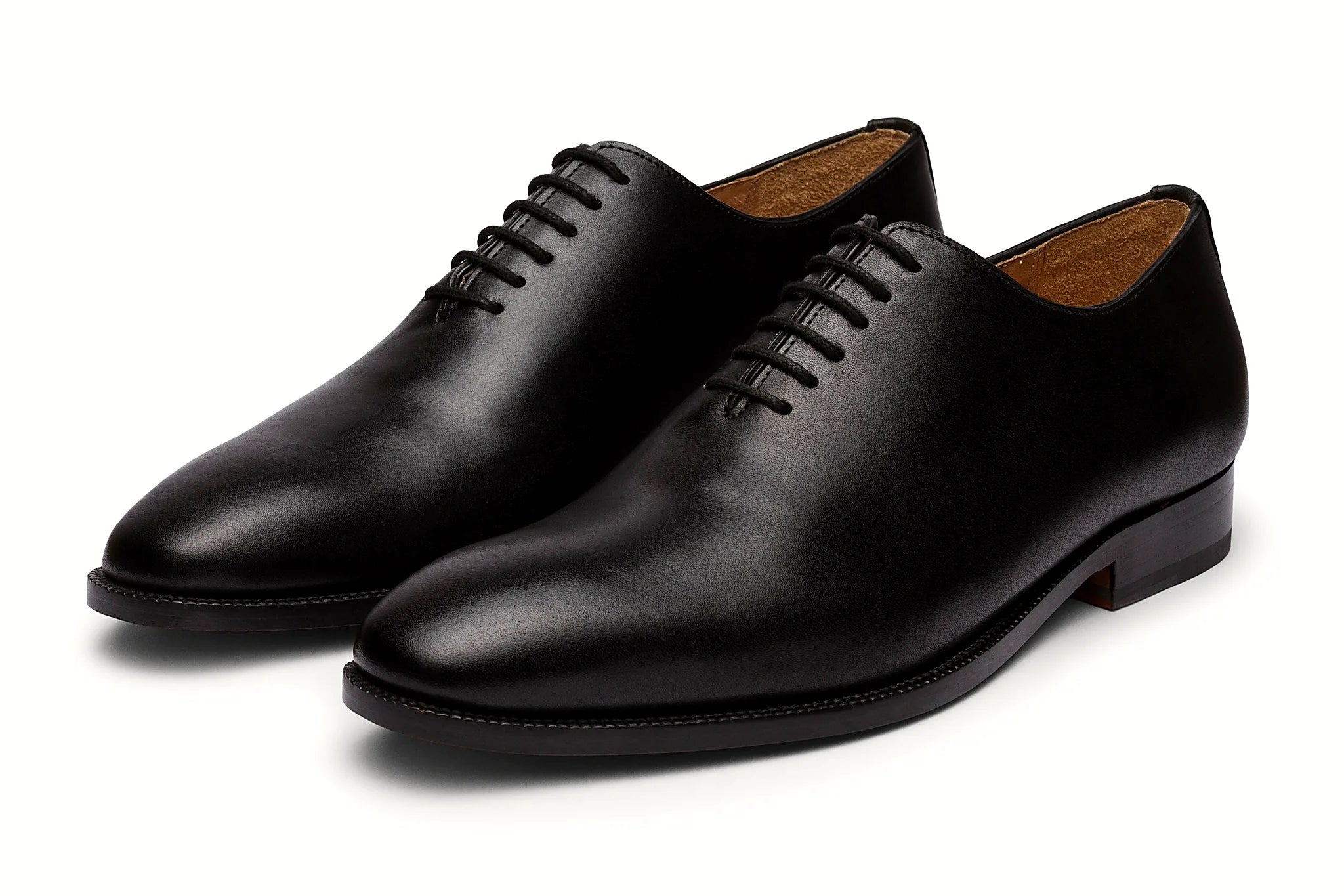 Pair of black leather oxford